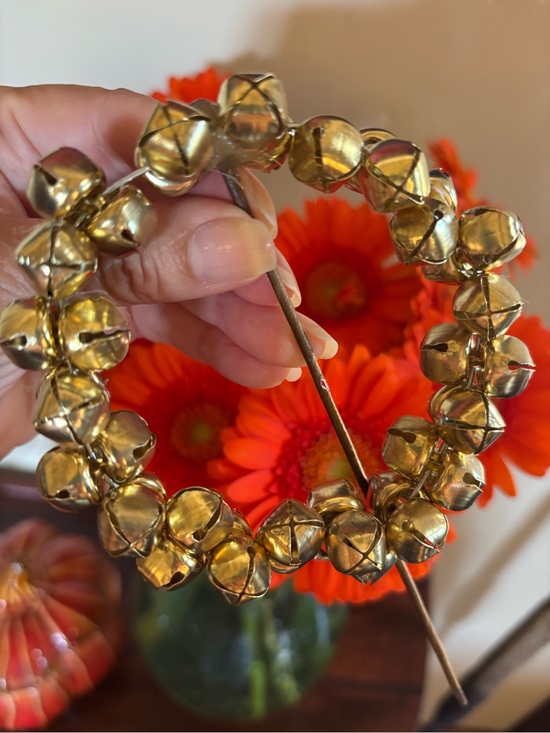 Holly Hobbie Other - Gold Jingle Bell Miniature Wreath Pick